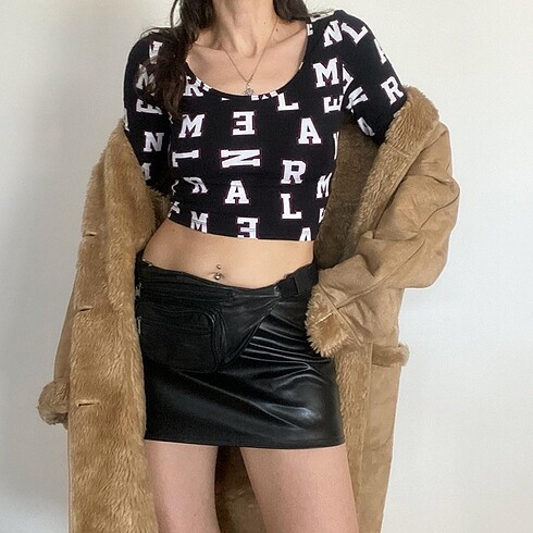 American Vintage Harf baskılı crop