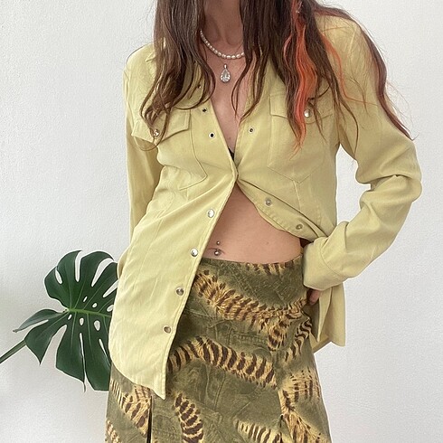 Animal print vintage etek