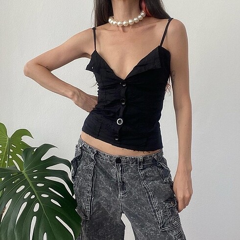 American Vintage Y2K düğmeli büstiyer