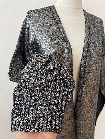 American Vintage Metalik gri hırka