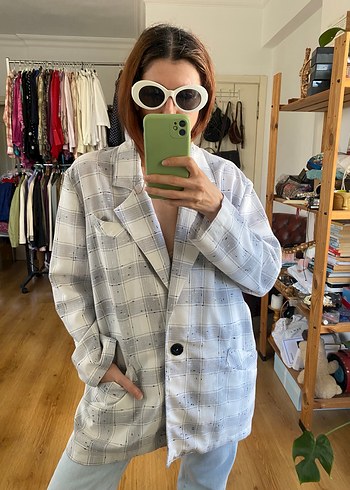 Gri Ekose Blazer
