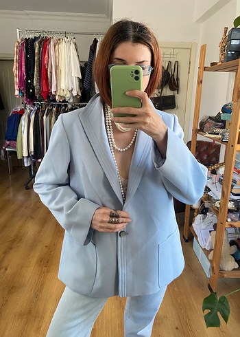 universal Beden mavi Renk Mavi Kadın Blazer Ceket