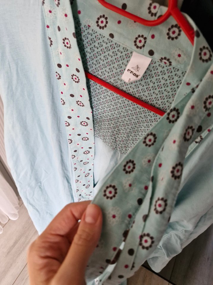 Uzun Mavi Bohem Kadın Sabahlık - Görsel 2