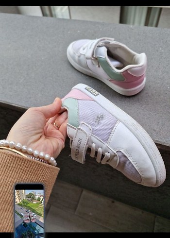 Kız Çocuk Beyaz Bağcıksız Spor Ayakkabı - Görsel 4