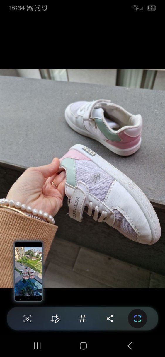 Kız Çocuk Beyaz Bağcıksız Spor Ayakkabı - Görsel 4