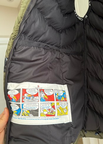 m Beden kahverengi Renk Haki Yeşil Kamuflaj Desenli Erkek Yelek Moncler