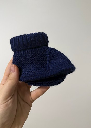 Erkek Bebek Lacivert Örgü Patik - Görsel 2