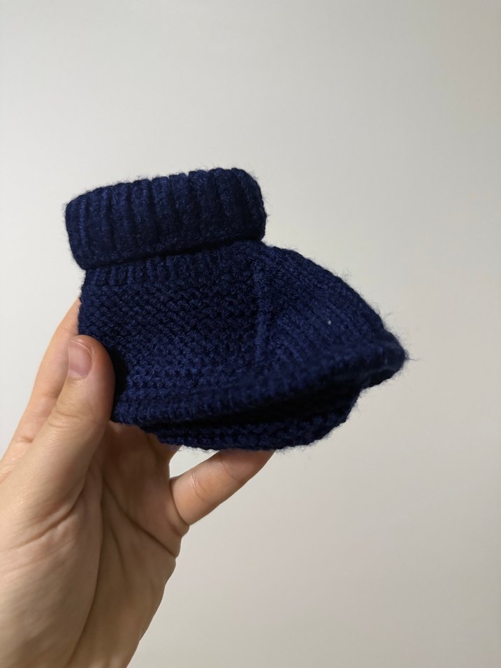 Erkek Bebek Lacivert Örgü Patik - Görsel 2