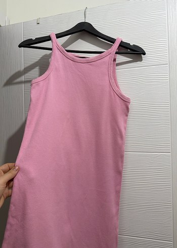 Pembe kadın midi elbise - Görsel 2