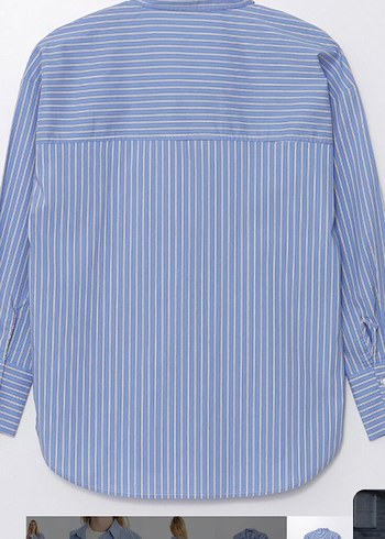 Mavi Çizgili Uzun Kollu Denim Gömlek - Görsel 7