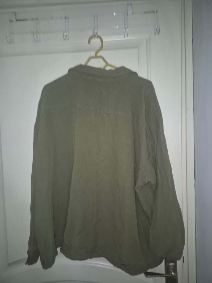 Fabrika Haki Kadın Geniş Fit V Yaka Bluz - Görsel 2