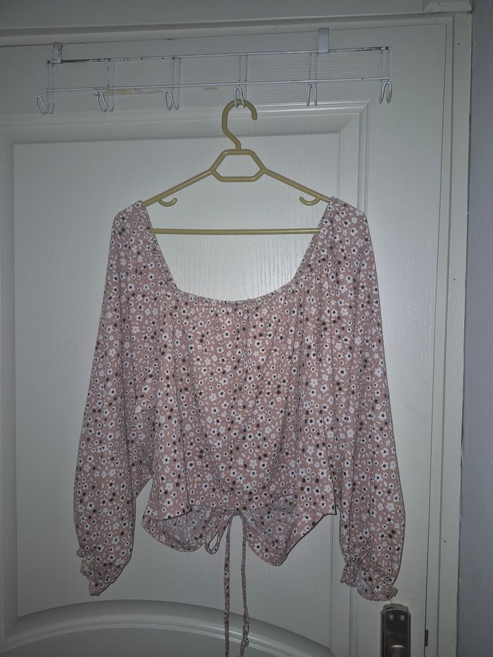 Kadın Bej Bağcıklı V Yaka Bluz - Görsel 3