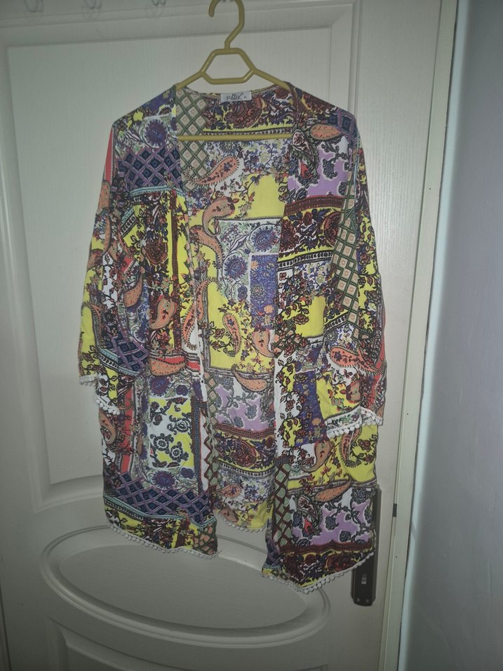 Bohem Desenli Uzun Kollu Kadın Kimono - Görsel 2