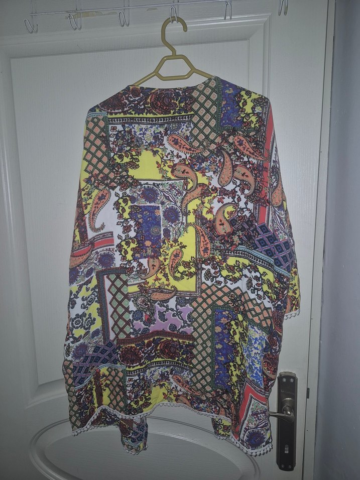 Bohem Desenli Uzun Kollu Kadın Kimono - Görsel 3