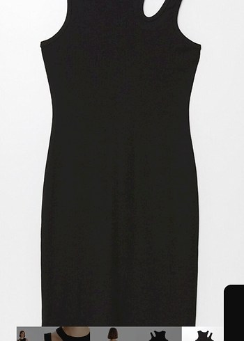 Siyah V Yaka Kolsuz Kadın Atlet elbise - Görsel 6