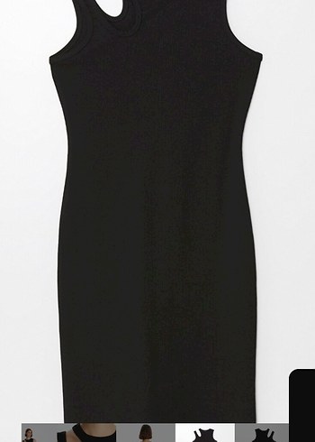 Siyah V Yaka Kolsuz Kadın Atlet elbise - Görsel 5