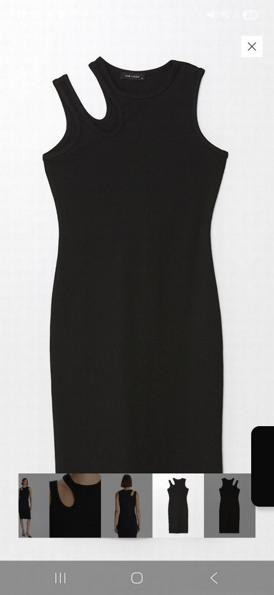 Siyah V Yaka Kolsuz Kadın Atlet elbise - Görsel 5