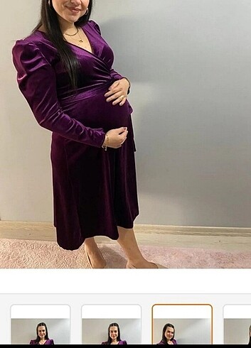 Kadife hamile elbisesi 