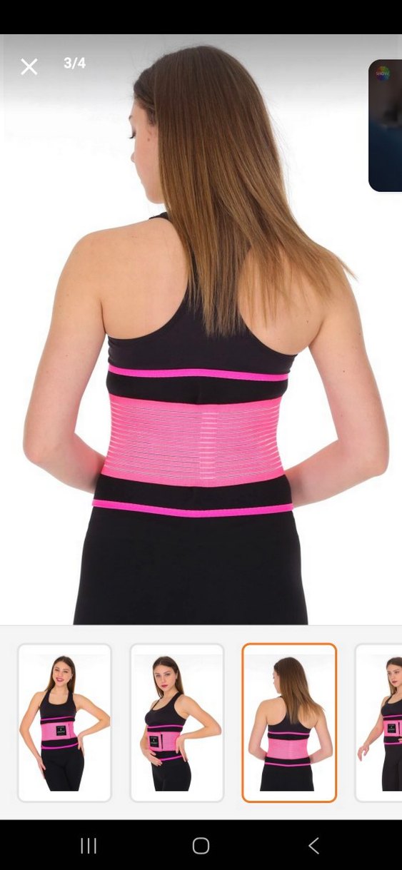 Pembe Elastik Korse Bel Destekli Spor Kemer - Görsel 3