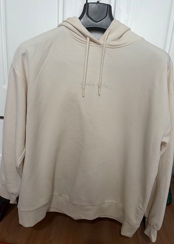 Defacto Ekru Kapusonlu Rahat Sweatshirt