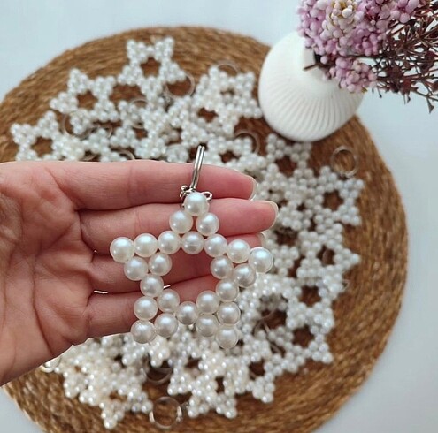 38 Beden beyaz Renk 30 ADET YILDIZ ANAHTARLIK