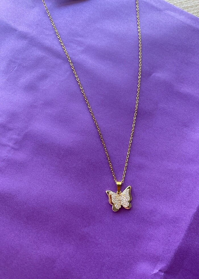 ÇELİK KELEBEK KOLYE - Görsel 3