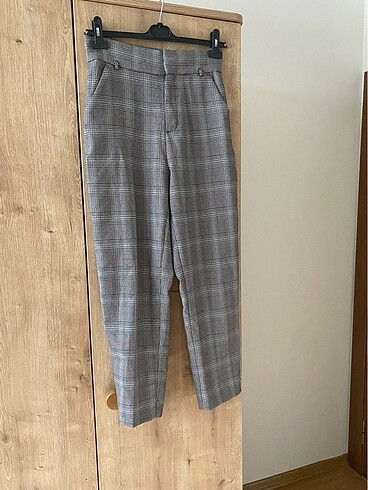 m Beden Pull&bear ekoseli kumaş pantolon