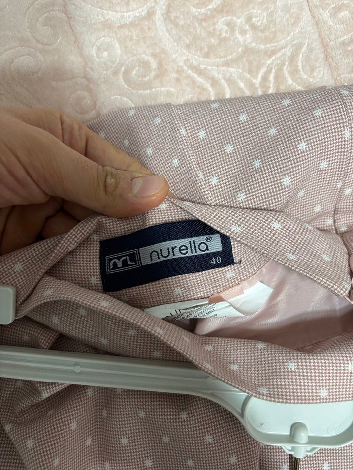 Bej Puantiyeli Pilili Uzun Etek - Görsel 3