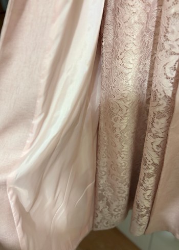 Nakış İşlemeli Pembe Uzun abiye - Görsel 7