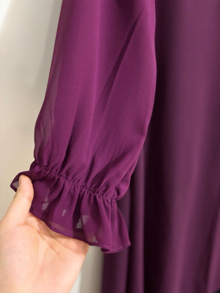 Mor Uzun Kollu Salaş Kadın Tunik - Görsel 3