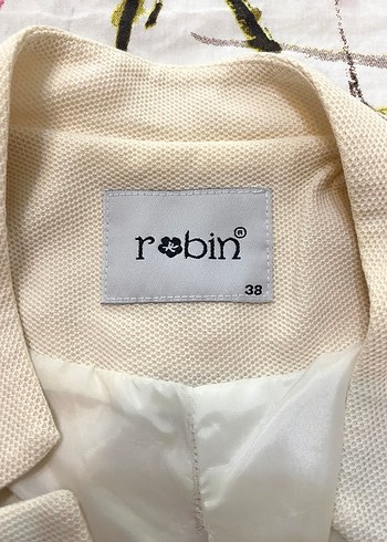 Kadın Beyaz Keten Blazer Ceket - Görsel 4