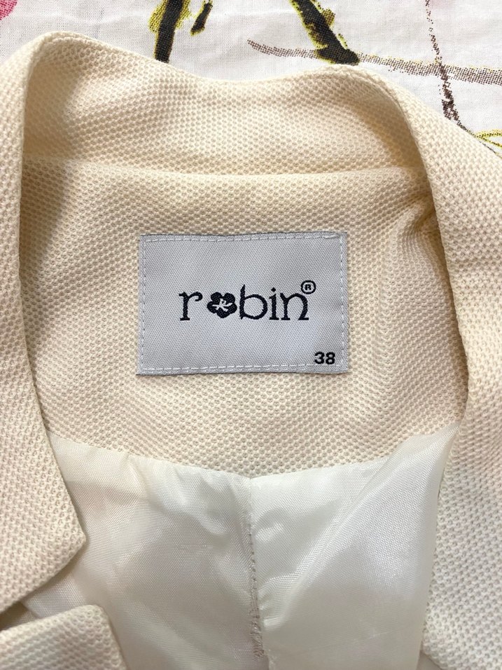 Kadın Beyaz Keten Blazer Ceket - Görsel 4