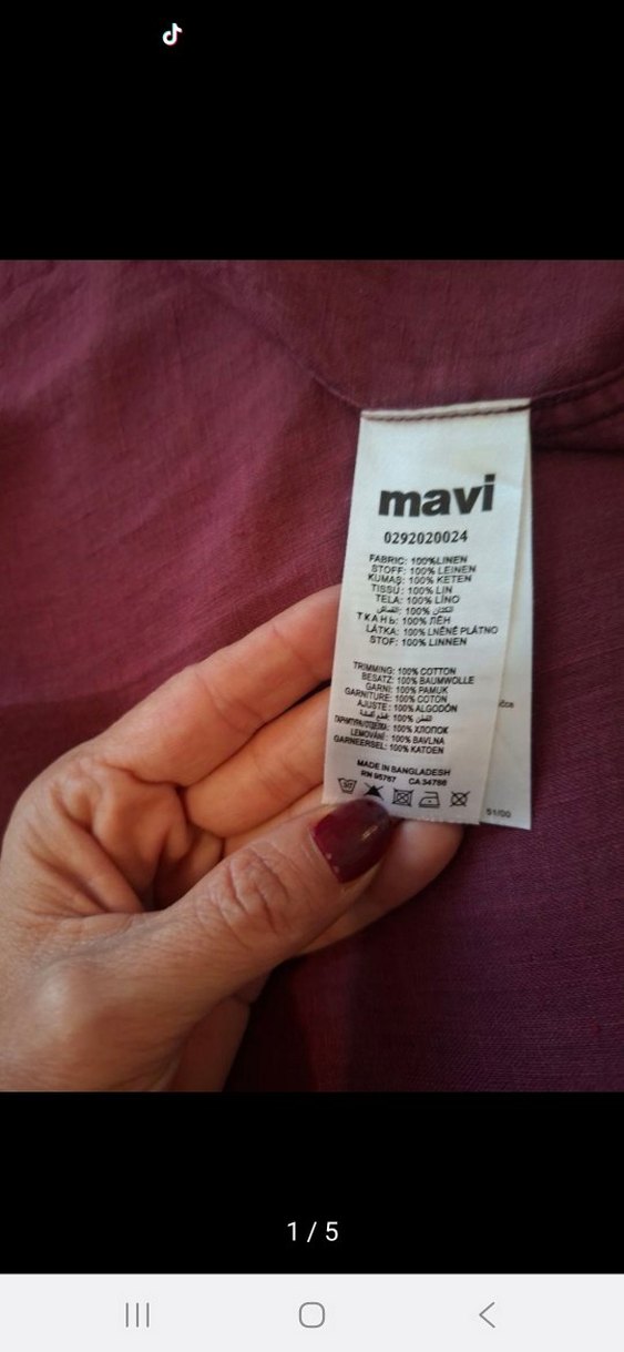 Bordo Uzun Kollu Rahat Kesim Keten Gömlek - Görsel 3