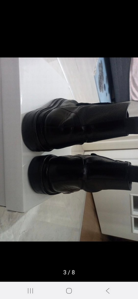 Siyah hakiki deri erkek bot divares 43 numara - Görsel 3