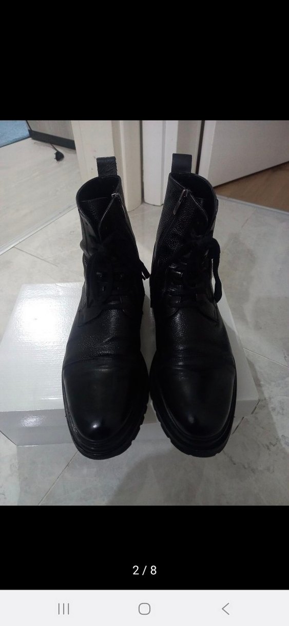 Siyah hakiki deri erkek bot divares 43 numara - Görsel 2