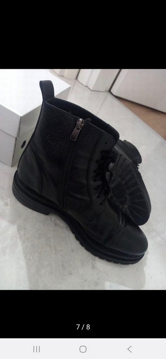 Siyah hakiki deri erkek bot divares 43 numara - Görsel 5