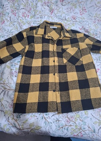 Sarı Siyah Ekose Düğmeli erkek cocuk gomlek - Görsel 4