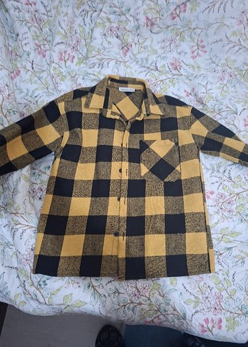 Sarı Siyah Ekose Düğmeli erkek cocuk gomlek - Görsel 2