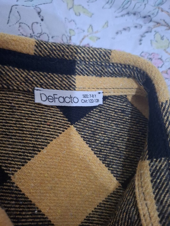 Sarı Siyah Ekose Düğmeli erkek cocuk gomlek - Görsel 3