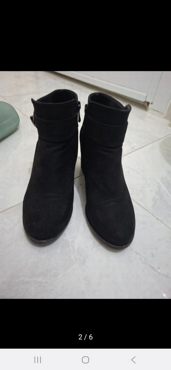 Siyah Tokalı Kadın Topuklu Bot 37 numara - Görsel 3