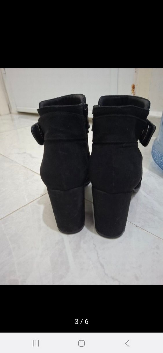 Siyah Tokalı Kadın Topuklu Bot 37 numara - Görsel 5