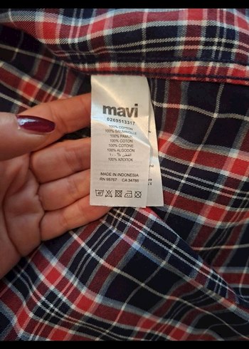 Kırmızı Ekose Uzun Kollu Erkek Gömlek Mavi jeans - Görsel 3