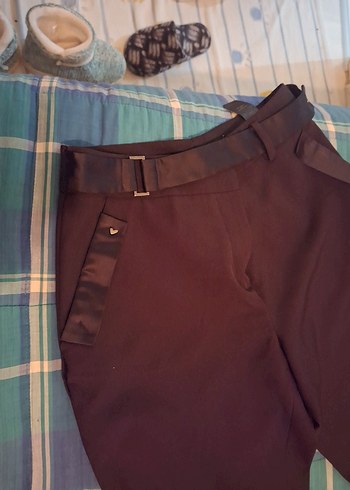 Kemerli Kahverengi Midi Kumaş Pantolon - Görsel 2