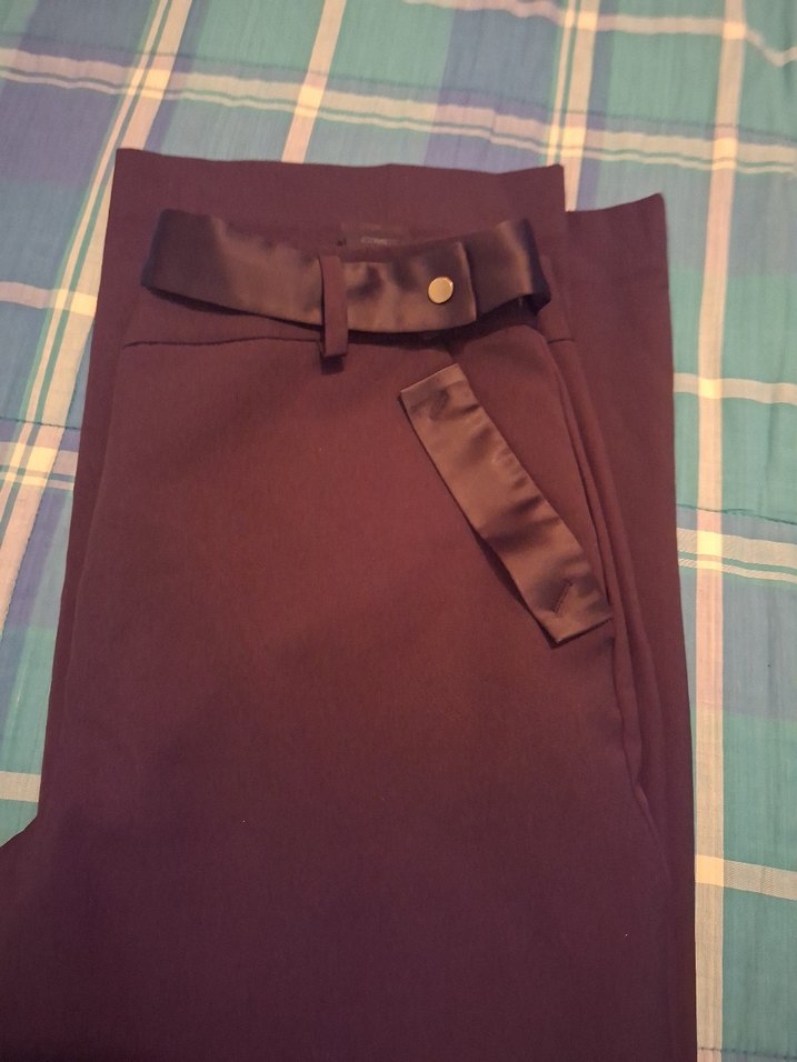 Kemerli Kahverengi Midi Kumaş Pantolon - Görsel 3