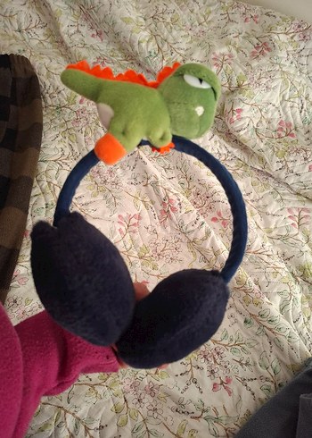 Peluş Dinozor Süslemeli Renkli Kulaklık - Görsel 7