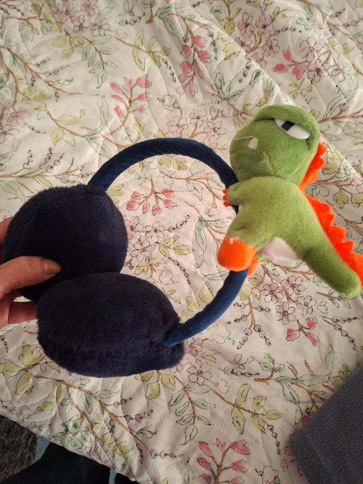 Peluş Dinozor Süslemeli Renkli Kulaklık - Görsel 2