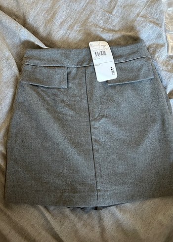 Gri Mini Şort Etek - Görsel 2