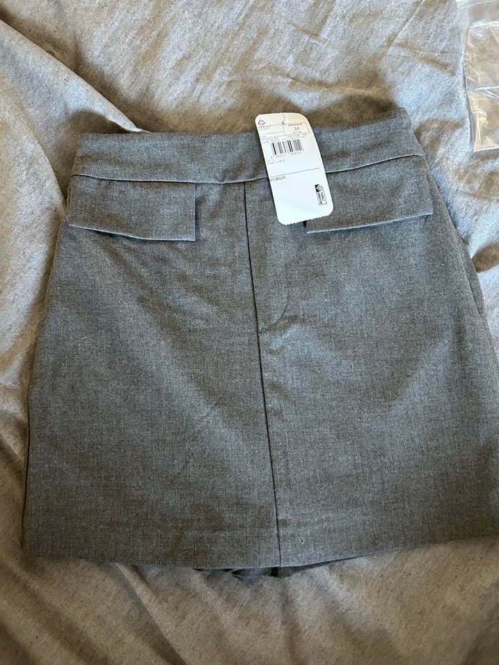 Gri Mini Şort Etek - Görsel 2