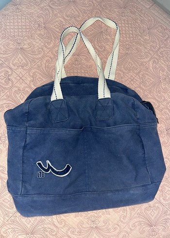 Nine West Lacivert Kanvas Spor Canta Vintage Anime Tarz
