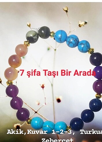 8mm Karışık doğal taş bileklik